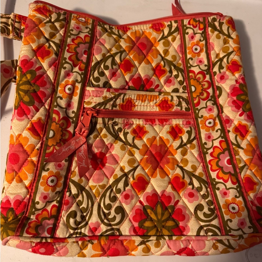 Vera Bradley Pink and Orange Floral Crossbody Bag